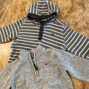 Boys Carters sweater and hooded thermal shirt lot size 7